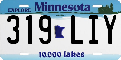 MN license plate 319LIY