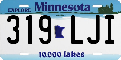 MN license plate 319LJI