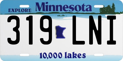 MN license plate 319LNI