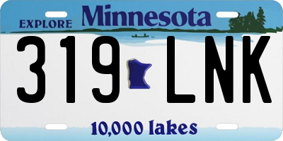 MN license plate 319LNK