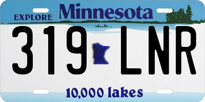 MN license plate 319LNR