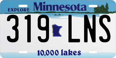 MN license plate 319LNS