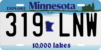 MN license plate 319LNW