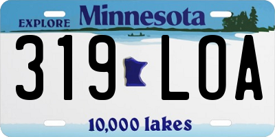 MN license plate 319LOA