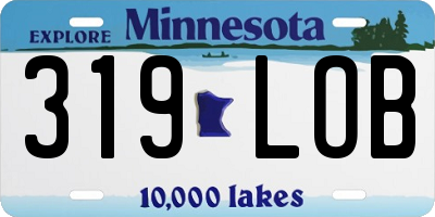 MN license plate 319LOB