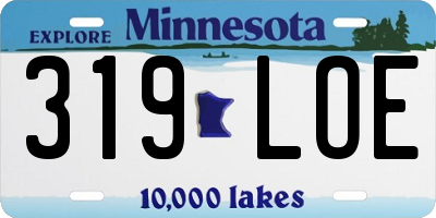 MN license plate 319LOE