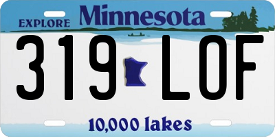 MN license plate 319LOF
