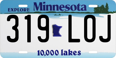 MN license plate 319LOJ