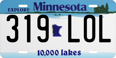 MN license plate 319LOL