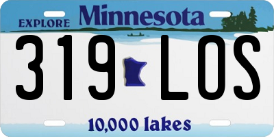 MN license plate 319LOS