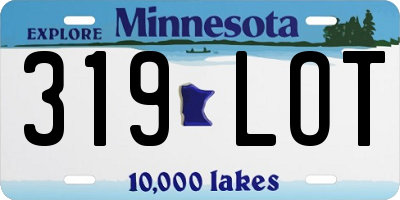 MN license plate 319LOT