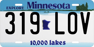 MN license plate 319LOV