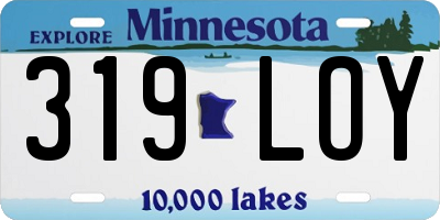 MN license plate 319LOY