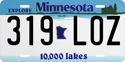 MN license plate 319LOZ