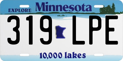 MN license plate 319LPE