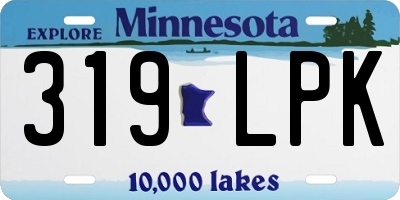 MN license plate 319LPK