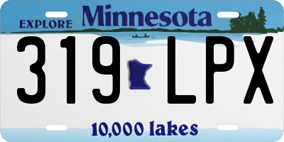 MN license plate 319LPX