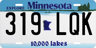 MN license plate 319LQK