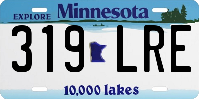 MN license plate 319LRE