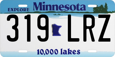 MN license plate 319LRZ
