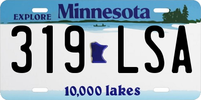 MN license plate 319LSA