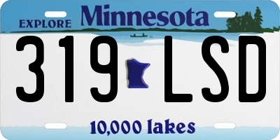 MN license plate 319LSD