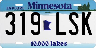 MN license plate 319LSK