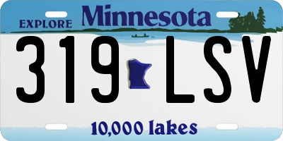 MN license plate 319LSV