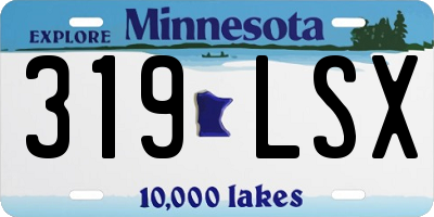MN license plate 319LSX