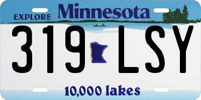 MN license plate 319LSY