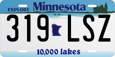 MN license plate 319LSZ