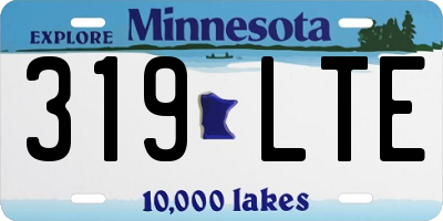 MN license plate 319LTE