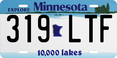MN license plate 319LTF