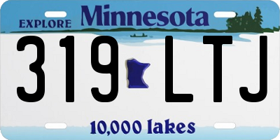 MN license plate 319LTJ