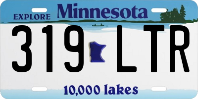 MN license plate 319LTR