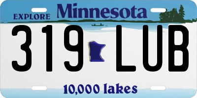 MN license plate 319LUB