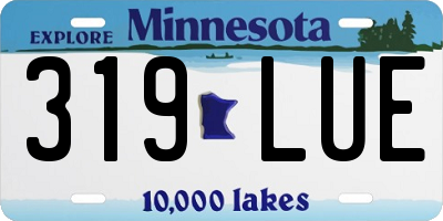 MN license plate 319LUE