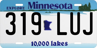 MN license plate 319LUJ