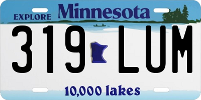 MN license plate 319LUM