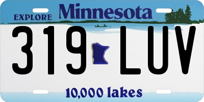 MN license plate 319LUV