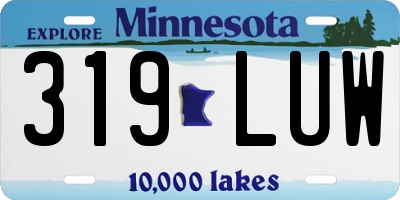MN license plate 319LUW