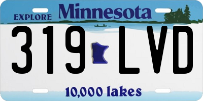 MN license plate 319LVD