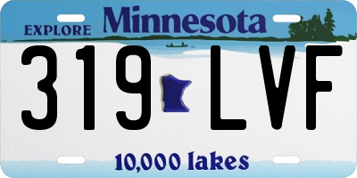 MN license plate 319LVF