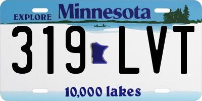 MN license plate 319LVT