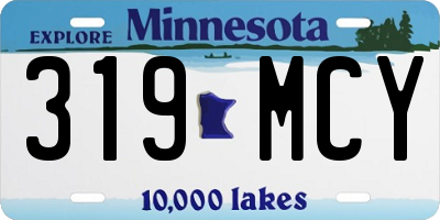 MN license plate 319MCY