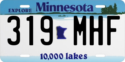 MN license plate 319MHF