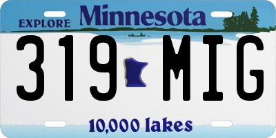 MN license plate 319MIG