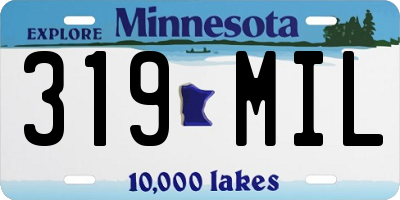 MN license plate 319MIL