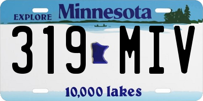 MN license plate 319MIV