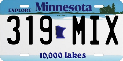MN license plate 319MIX